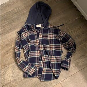 Flannel hoodie by American Eagle